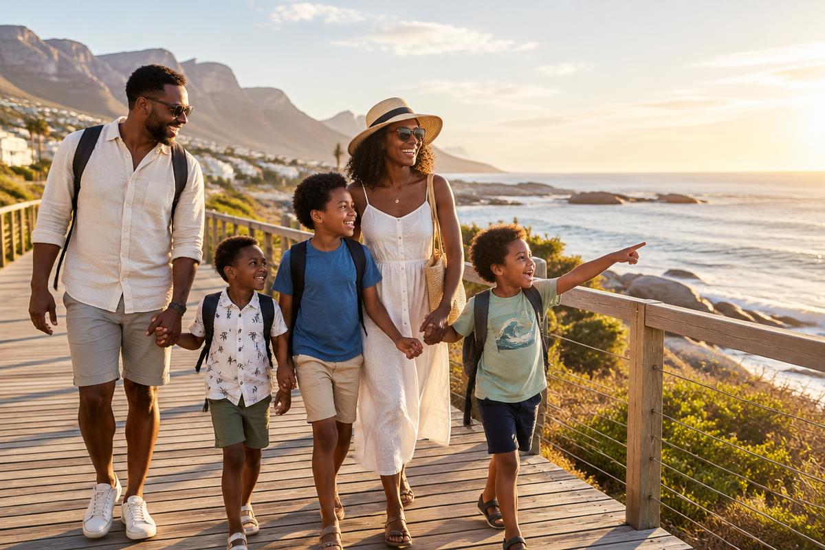 A family enjoying a beach holiday together